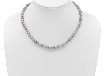 14K 6- Grey Near Round Freshwater Cultured Pearl Bracelet
