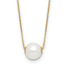 14k 7- White Round Freshwater Cultured Pearl Necklace