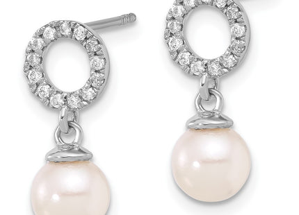 14k White Gold Earrings Style XF841E - Classique Jewelry Inc.