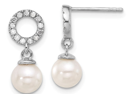 14k White Gold Earrings Style XF841E - Classique Jewelry Inc.