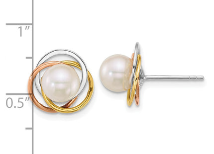 14k Tri-Color Earrings Style XF866E - Classique Jewelry Inc.