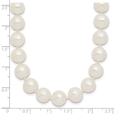 14K Polished Near-Round White Freshwater Cultured Pearl Necklace