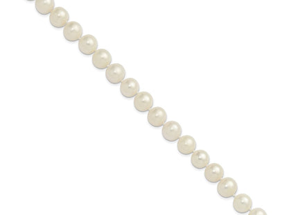 14k Polished 9- Near-Round White Freshwater Cultured Pearl 7. Necklace
