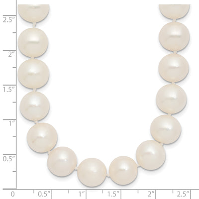 14K Polished Near-Round White Freshwater Cultured Pearl Necklace