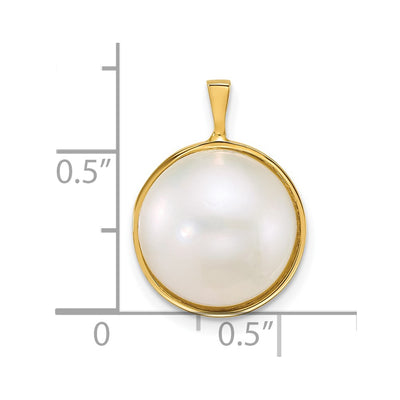 14K Polished Saltwater Cultured Mabe Pearl Pendant