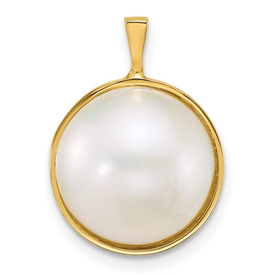 14K Polished Saltwater Cultured Mabe Pearl Pendant
