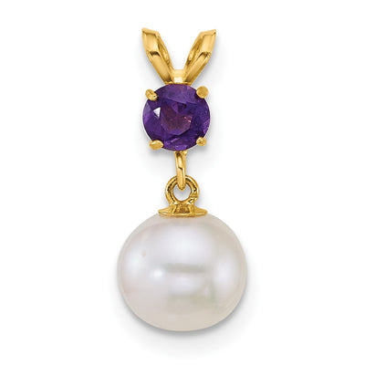14K gold amethyst pendant