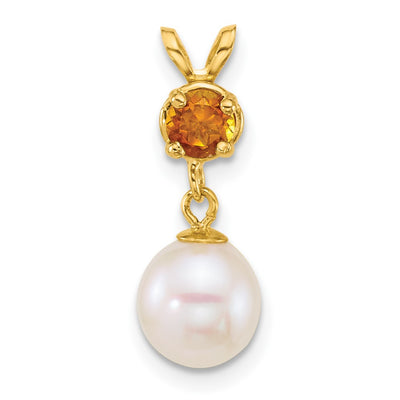 14K gold citrine pendant