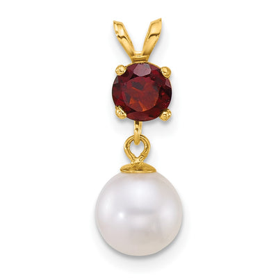14K gold garnet pendant