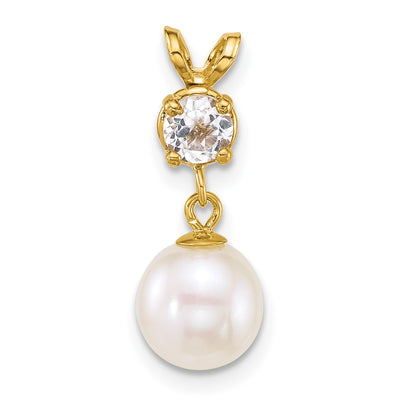 14K gold topaz pendant