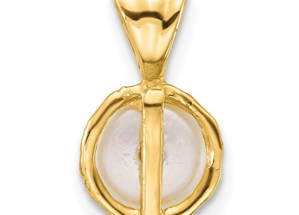 14K gold pearl pendant, another view