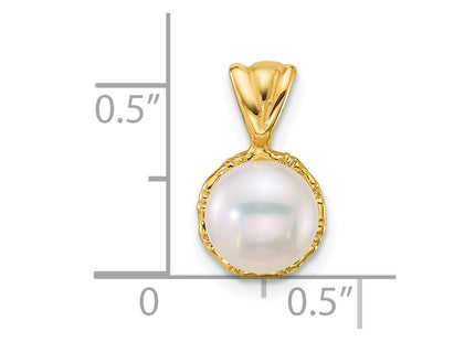 14K gold pearl pendant, further view