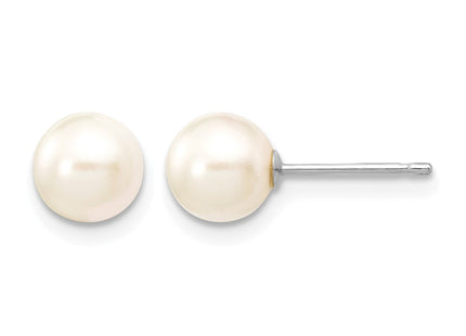14K white gold pearl earrings