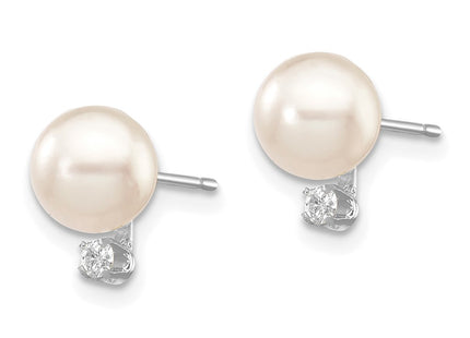 14k White Gold Earrings Style XFW474E - Classique Jewelry Inc.