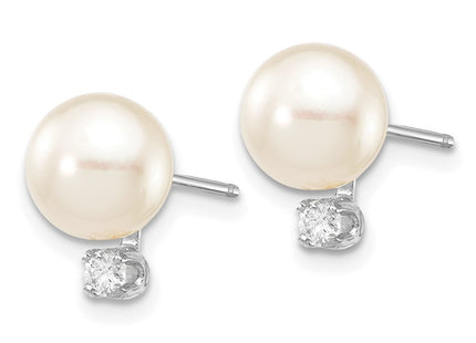 14k White Gold Earrings Style XFW475E - Classique Jewelry Inc.