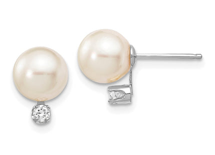 14k White Gold Earrings Style XFW475E - Classique Jewelry Inc.