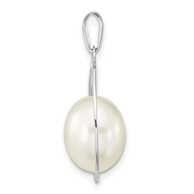 14K White Gold White Rice Freshwater Cultured Pearl Teardrop Pendant