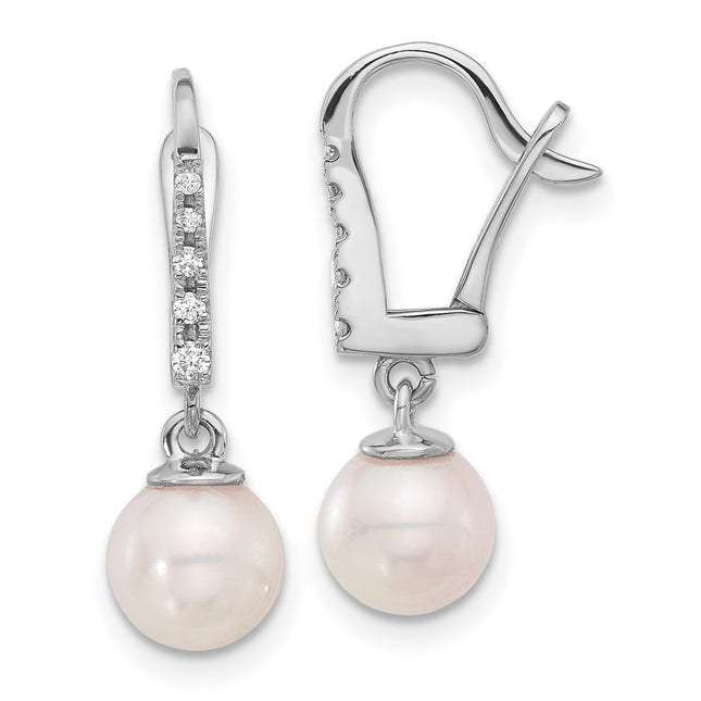 14k White Gold Earrings Style XFW838E - Classique Jewelry Inc.