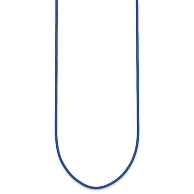 14K Yellow Clasp Royal Blue Leather Cord Necklace