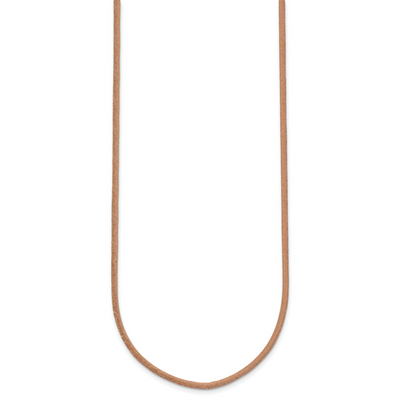 14K Yellow Clasp Natural Leather Cord Necklace