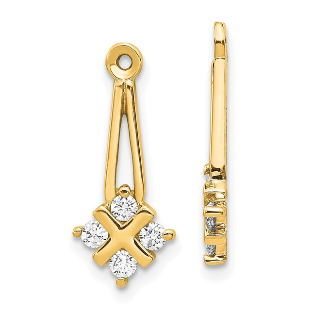 14k Yellow Gold Earrings Style XJ18VS - Classique Jewelry Inc.