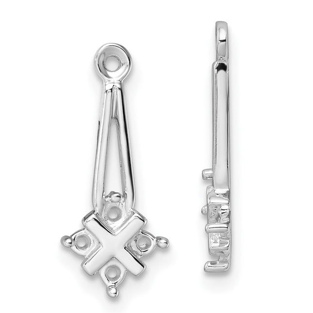 14k White Gold Earrings Style XJ18W - Classique Jewelry Inc.