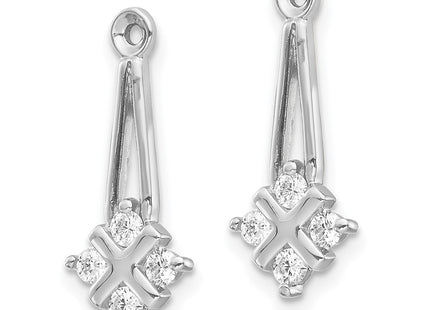 14k White Gold Earrings Style XJ18WVS - Classique Jewelry Inc.