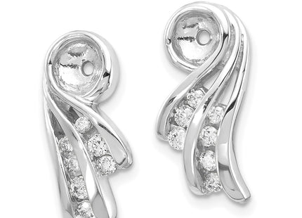 14k White Gold Earrings Style XJ27WVS - Classique Jewelry Inc.