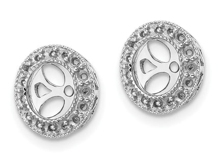 14K white gold diamond earrings, alternate view