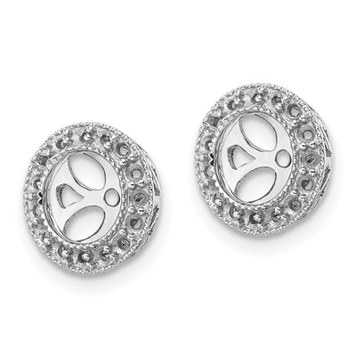 14K White Gold Diamond Earring Jacket Mountings, 10.5 x 10.5mm