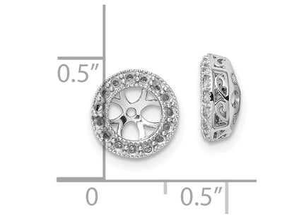 14K white gold diamond earrings, another view