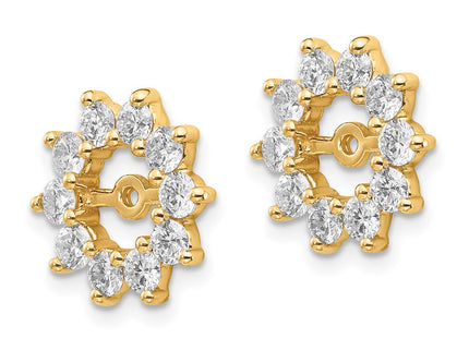14K gold diamond earrings, alternate view