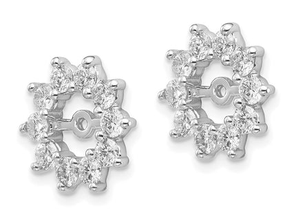 14K white gold diamond earrings, alternate view