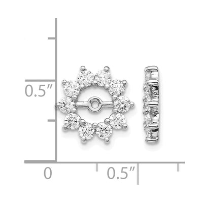 14K White Gold VS Fancy Diamond Earring Jacket, 13 x 13mm