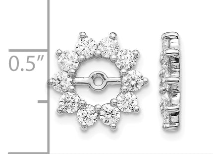 14k White Gold A Fancy Diamond Earring Jacket, 13 x 13mm