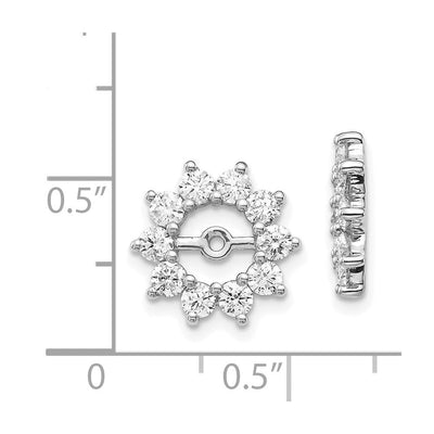 14K White Gold AA Fancy Diamond Earring Jacket, 13 x 13mm