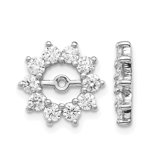 14k White Gold VS Fancy Diamond Earring Jacket, 13 x 13mm