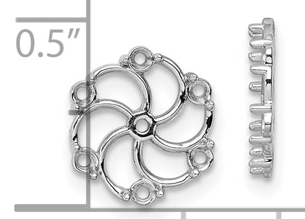 14k White Gold Diamond Earring Jacket Mountings, 11 x 12mm