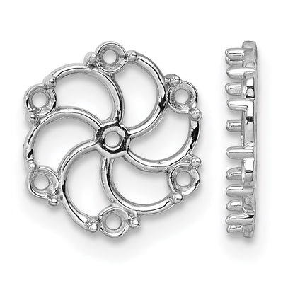 14K White Gold Diamond Earring Jacket Mountings, 11 x 12mm
