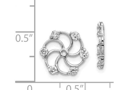 14K white gold diamond earrings, another view