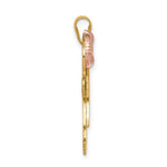 14K Tri-Color Large Girl on Left and Boy on Right Engravable Charm, 31 x 33mm view