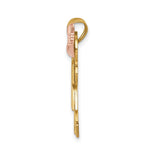 14K Tri-Color Large Boy on Left and Girl on Right Engravable Charm, 31 x 33mm view