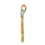 14K Two-Tone Large Double Boys Engravable Charm, 31 x 33mm view