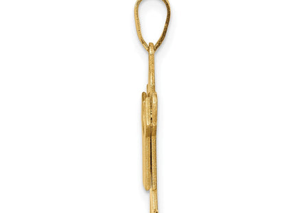 14k Solid Satin Engravable Boy Jumping Charm (Style XK108)