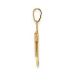 14K Solid Satin Engravable Boy Jumping Charm, 25 x 14mm view