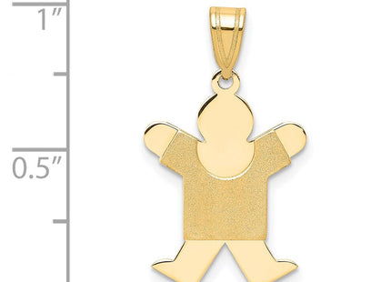 14k Solid Satin Engravable Boy Jumping Charm (Style XK108)