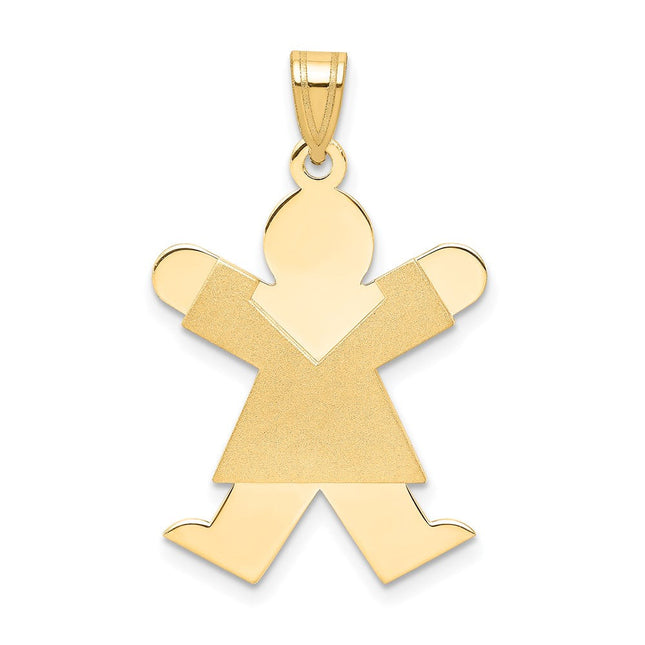 14K Girl Charm, 30 x 20mm
