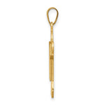 14K Solid Satin Engravable Boy Jumping Charm, 30 x 20mm view