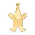 14K Solid Satin Engravable Boy Jumping Charm, 30 x 20mm