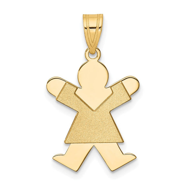14K Girl Charm, 25 x 15mm